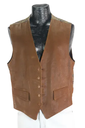 1996 JPeterman Leather & Paisley Vest     M
