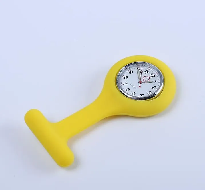 2Pcs black Doctor Nurse Silicone Pocket Brooch Fob Watch Quartz Watch AZ10175
