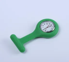 2Pcs dark green Doctor Nurse Silicone Pocket Brooch Fob Watch Quartz Watch AZ10177