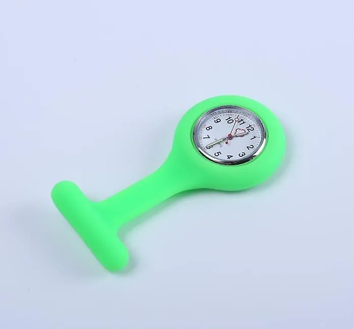 2Pcs dark green Doctor Nurse Silicone Pocket Brooch Fob Watch Quartz Watch AZ10177