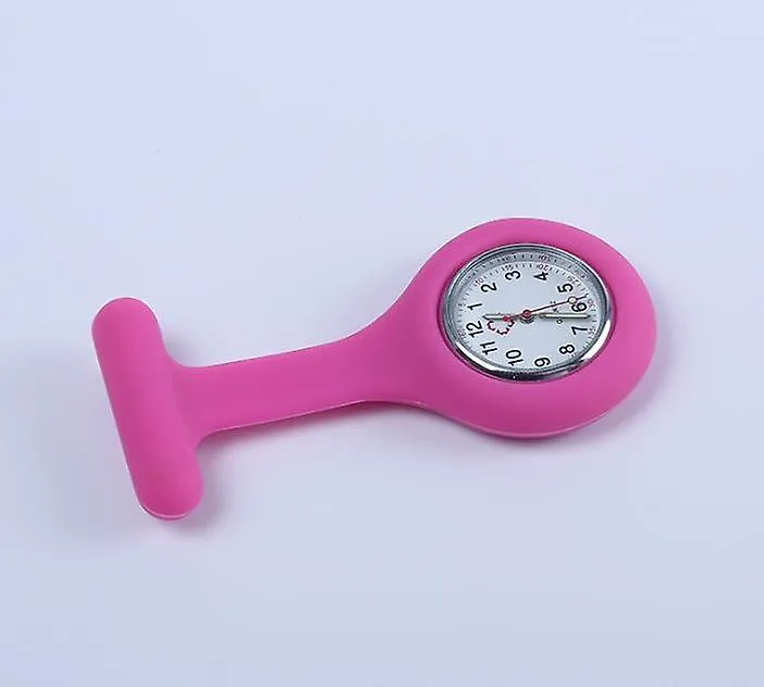 2Pcs dark rose red Doctor Nurse Silicone Pocket Brooch Fob Watch Quartz Watch AZ10178