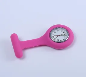 2Pcs dark rose red Doctor Nurse Silicone Pocket Brooch Fob Watch Quartz Watch AZ10178