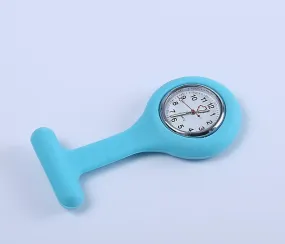 2Pcs dark sky blue Doctor Nurse Silicone Pocket Brooch Fob Watch Quartz Watch AZ10179