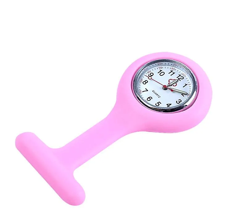 2Pcs light green Doctor Nurse Silicone Pocket Brooch Fob Watch Quartz Watch AZ10181