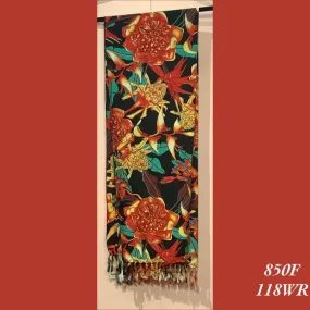 850F - 118WR , Fringed scarf floral print