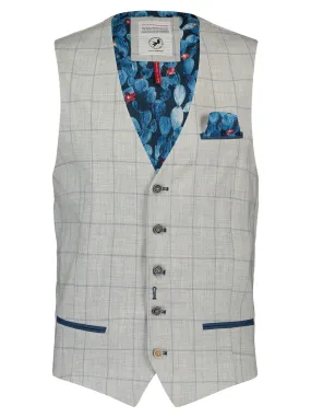 A Fish Named Fred Waistcoat Grey Windowpane