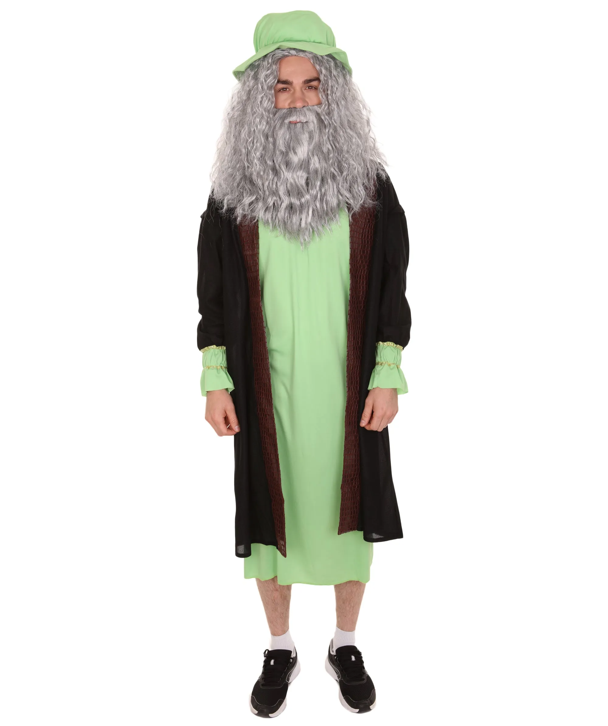 Adult Men's Leonardo Da Vinci Painter Artitst Costume | Green Cosplay Costume