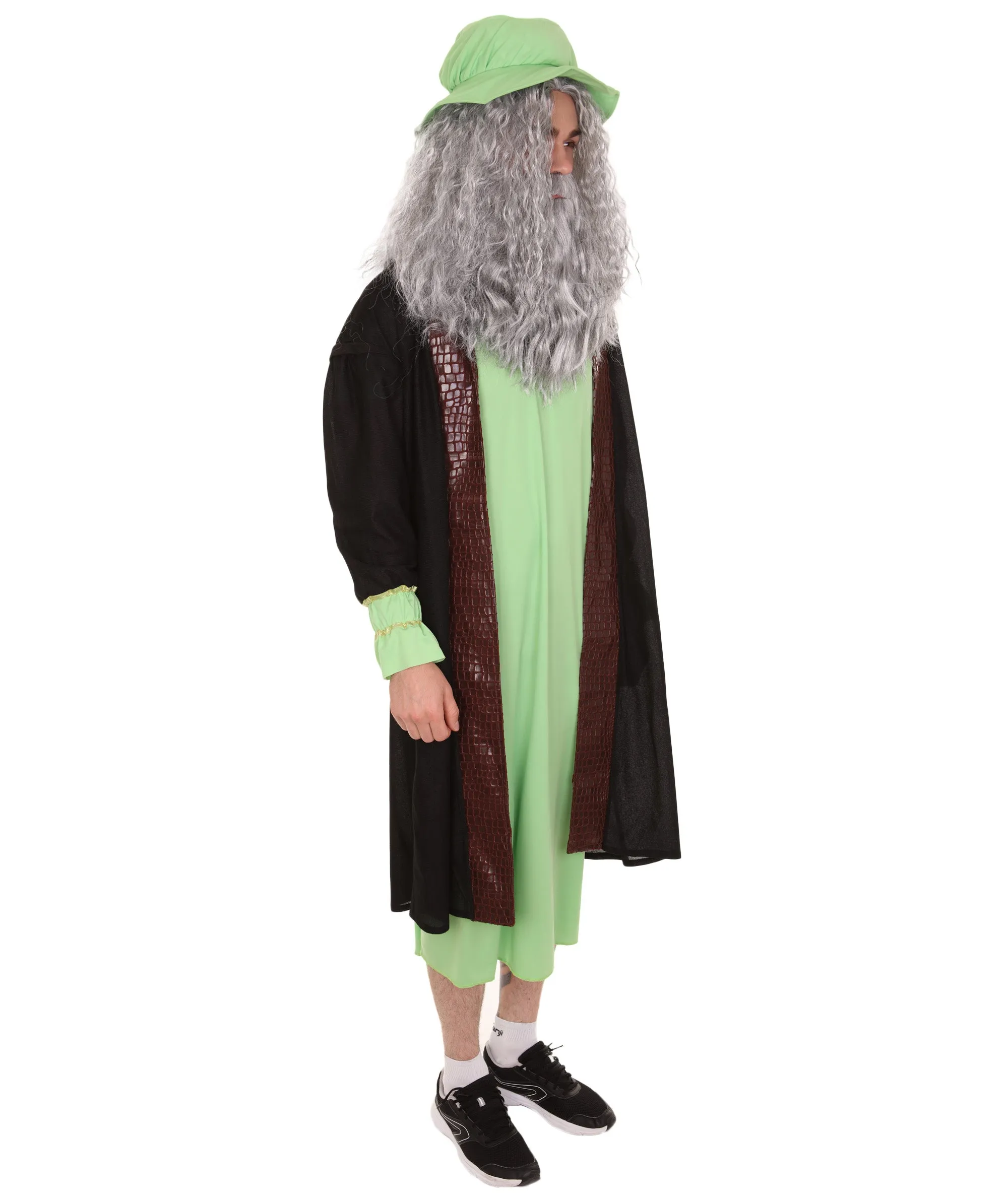 Adult Men's Leonardo Da Vinci Painter Artitst Costume | Green Cosplay Costume