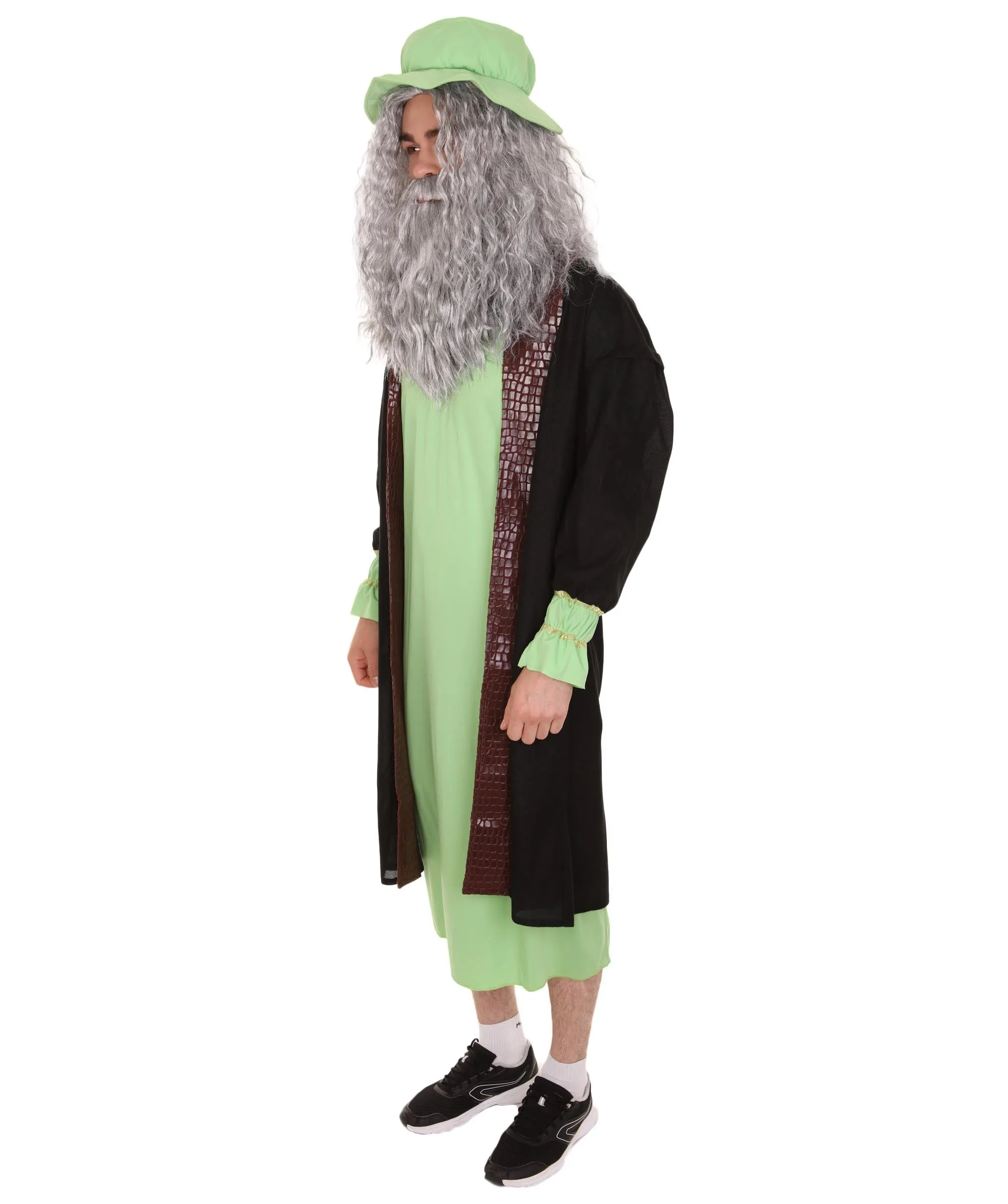 Adult Men's Leonardo Da Vinci Painter Artitst Costume | Green Cosplay Costume