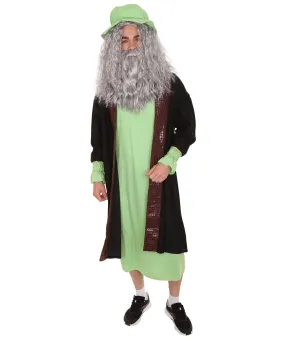 Adult Men's Leonardo Da Vinci Painter Artitst Costume | Green Cosplay Costume
