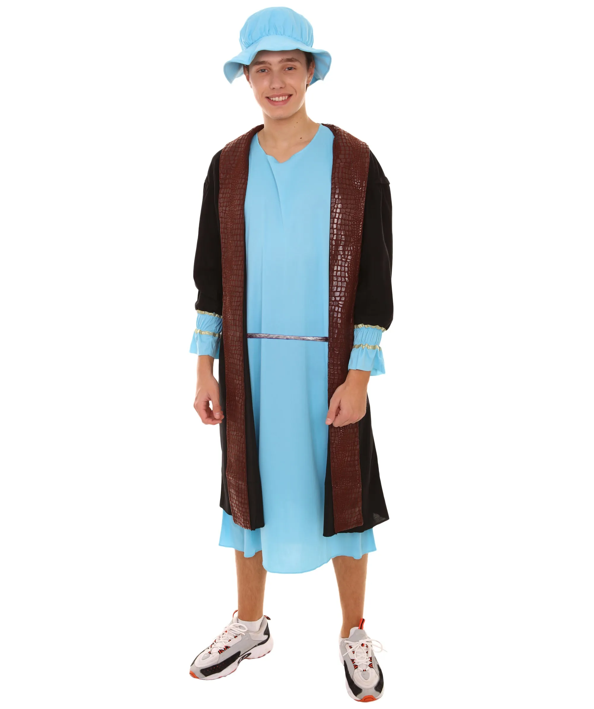 Adult Men's Leonardo Da Vinci Painter Artitst Costume | Lt. Blue Cosplay Costume