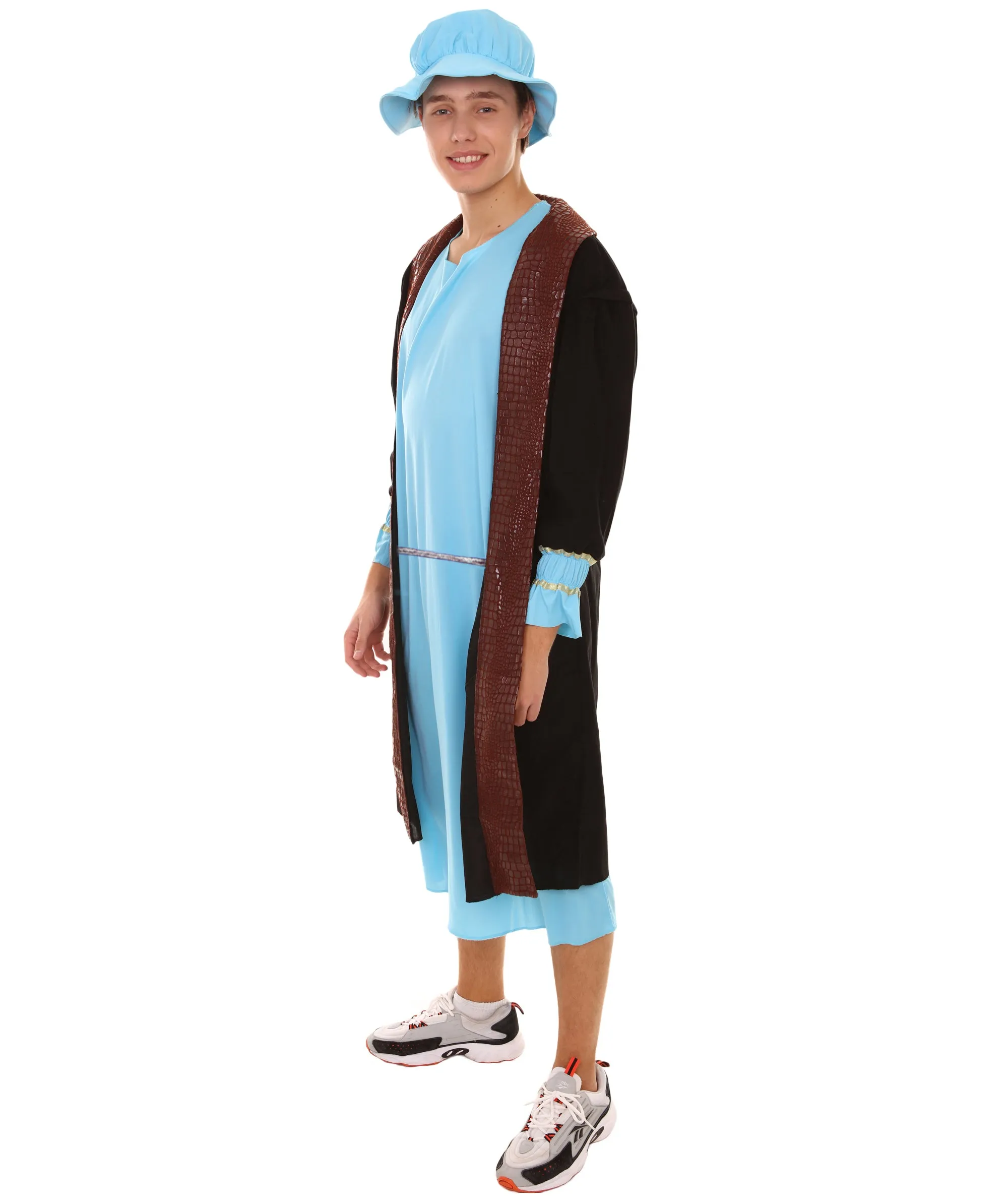 Adult Men's Leonardo Da Vinci Painter Artitst Costume | Lt. Blue Cosplay Costume