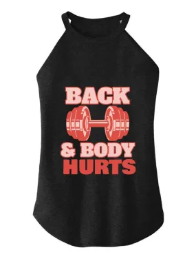 BACK BODY HURTS TRI ROCKER COTTON TANK