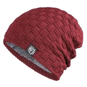 Beanie Camping Gear Must Haves Lined Hat Unisex Slouchy Medium Color Burgundy