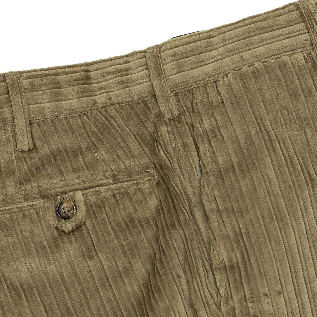 Beige wide-wale washed cotton corduroy trousers (restock)