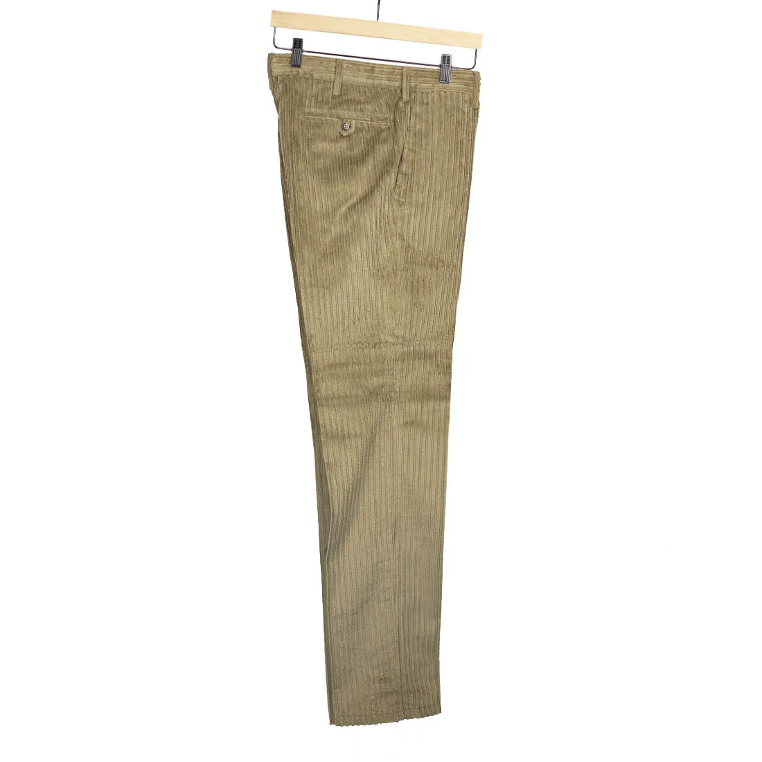 Beige wide-wale washed cotton corduroy trousers (restock)