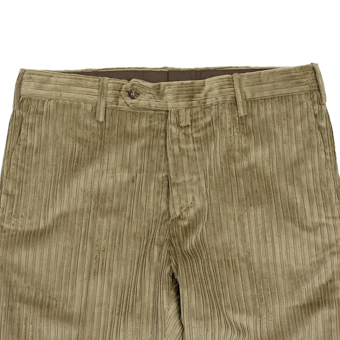 Beige wide-wale washed cotton corduroy trousers (restock)