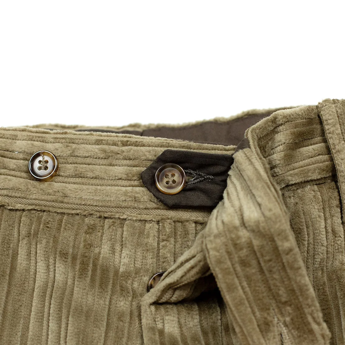 Beige wide-wale washed cotton corduroy trousers (restock)