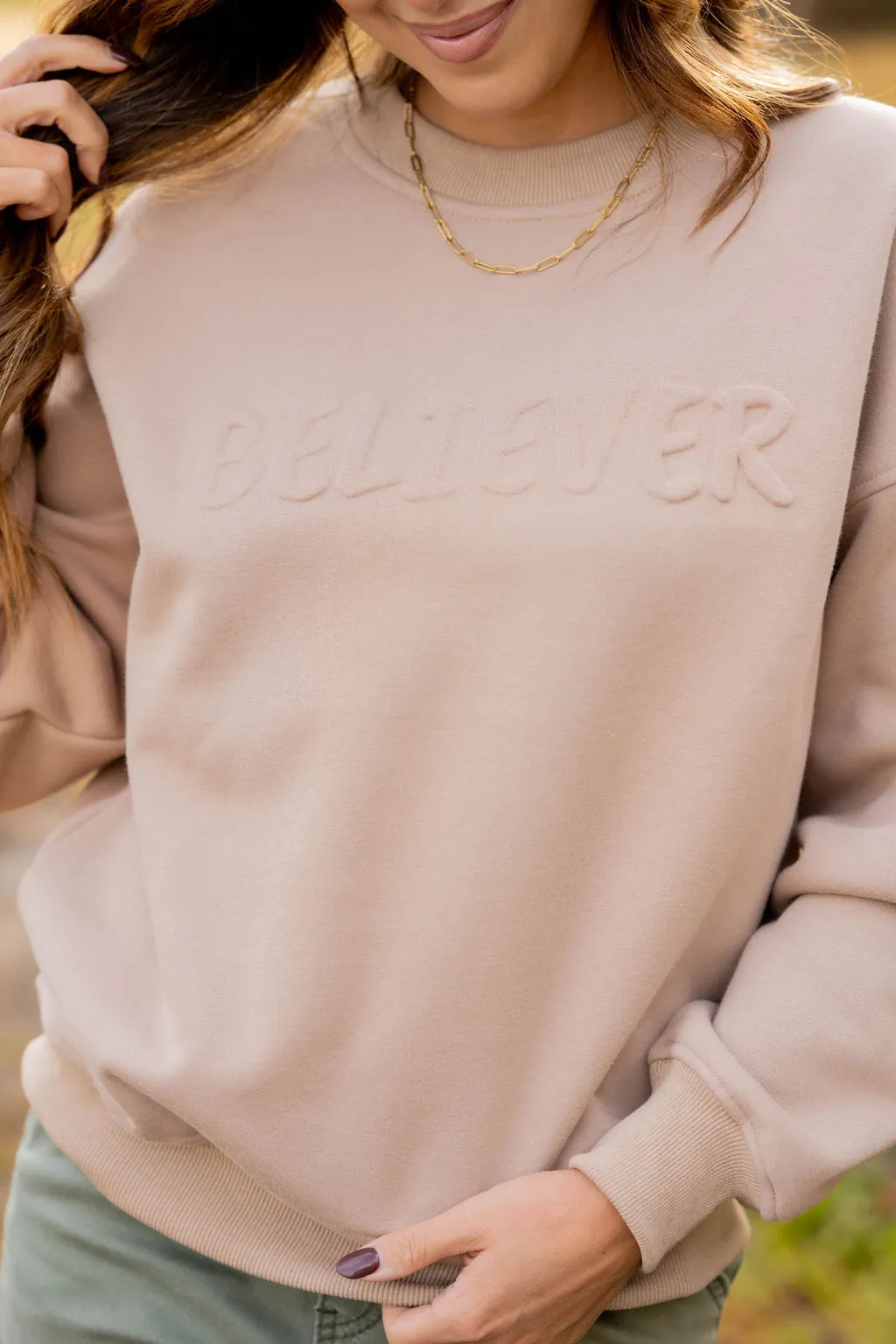 Believer Embossed Crewneck
