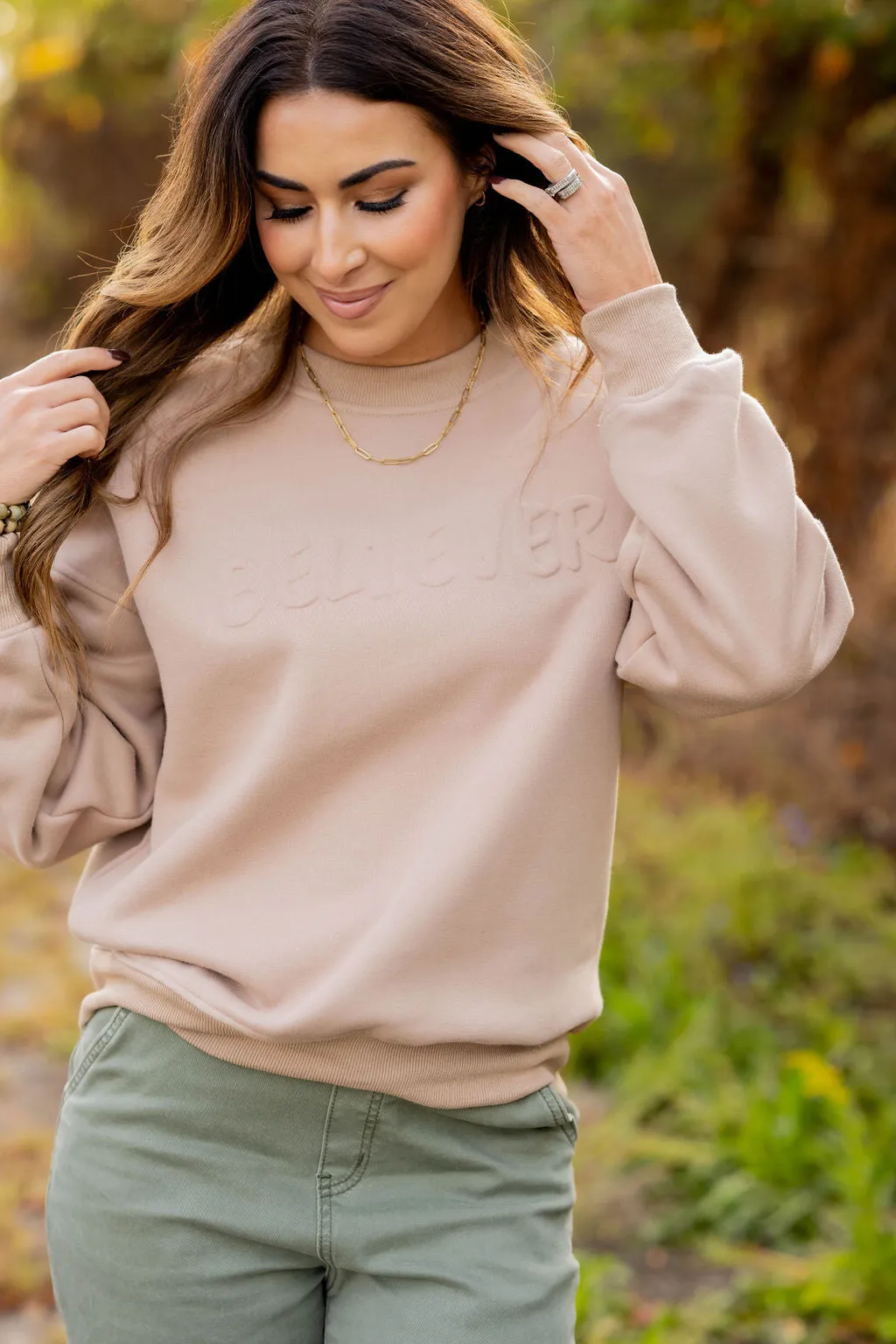 Believer Embossed Crewneck