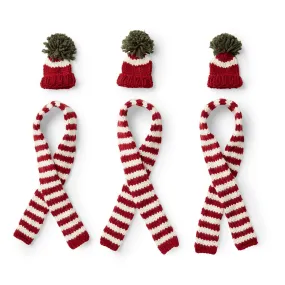 Bernat Knit Toque And Scarf Bottle Toppers
