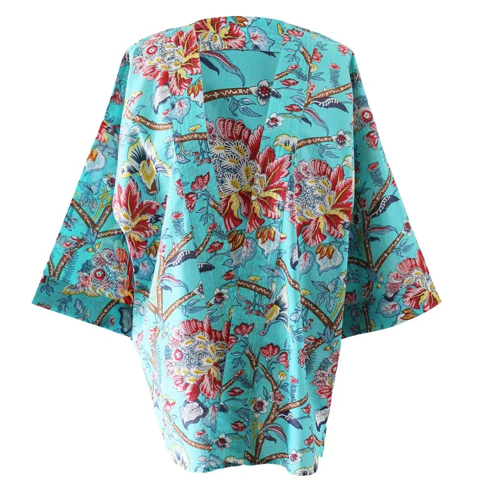 Blue Orchid Print Summer Jacket
