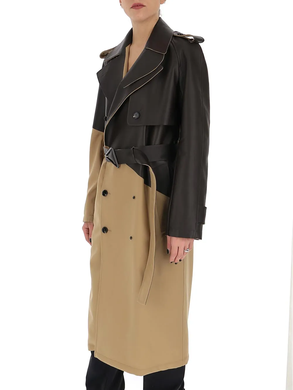 Bottega Veneta Contrast Panel Trench Coat