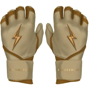 Bruce Bolt PREMIUM PRO Gold Series Batting Gloves: Long Cuff