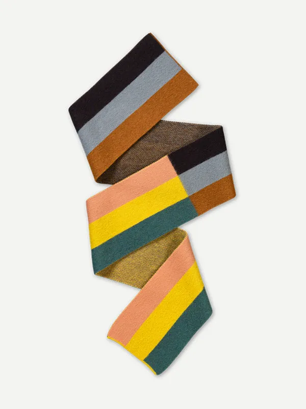 BRUSHED SIX COLOUR VERTICAL STRIPE SCARF MULTICOLOUR