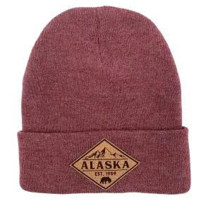 Cardinal Alaska Leather Patch Knit Beanie