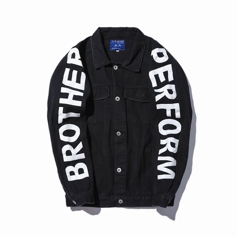 Character Printed Streetwear Hip Hop Rapper Casual Men Jacket