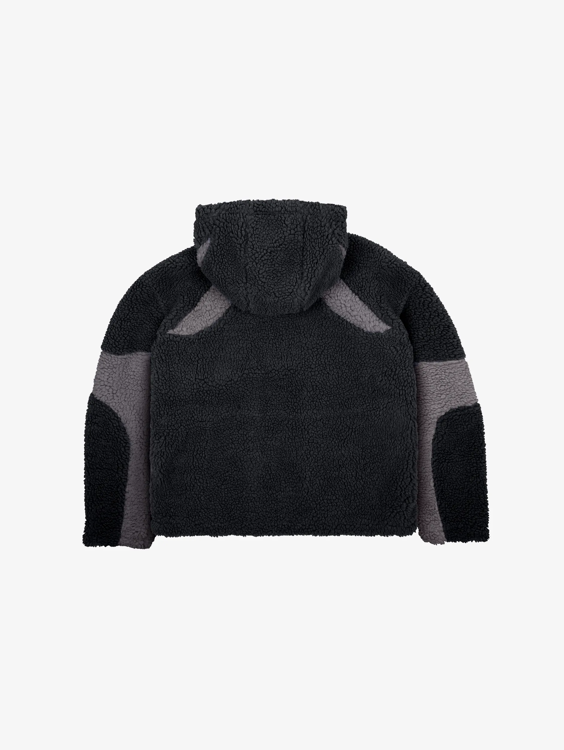 CONTRAST BALACLAVA FLEECE JACKET "BLACK/GREY"