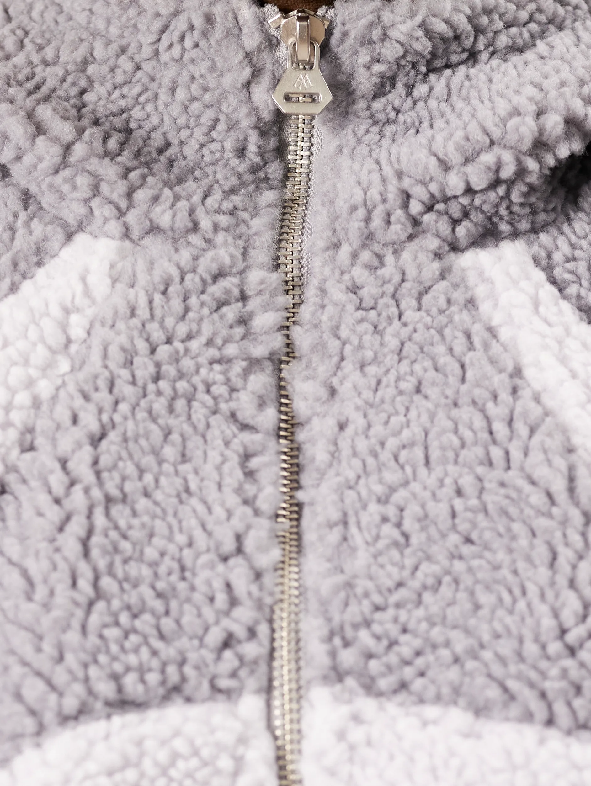 CONTRAST BALACLAVA FLEECE JACKET "GREY"