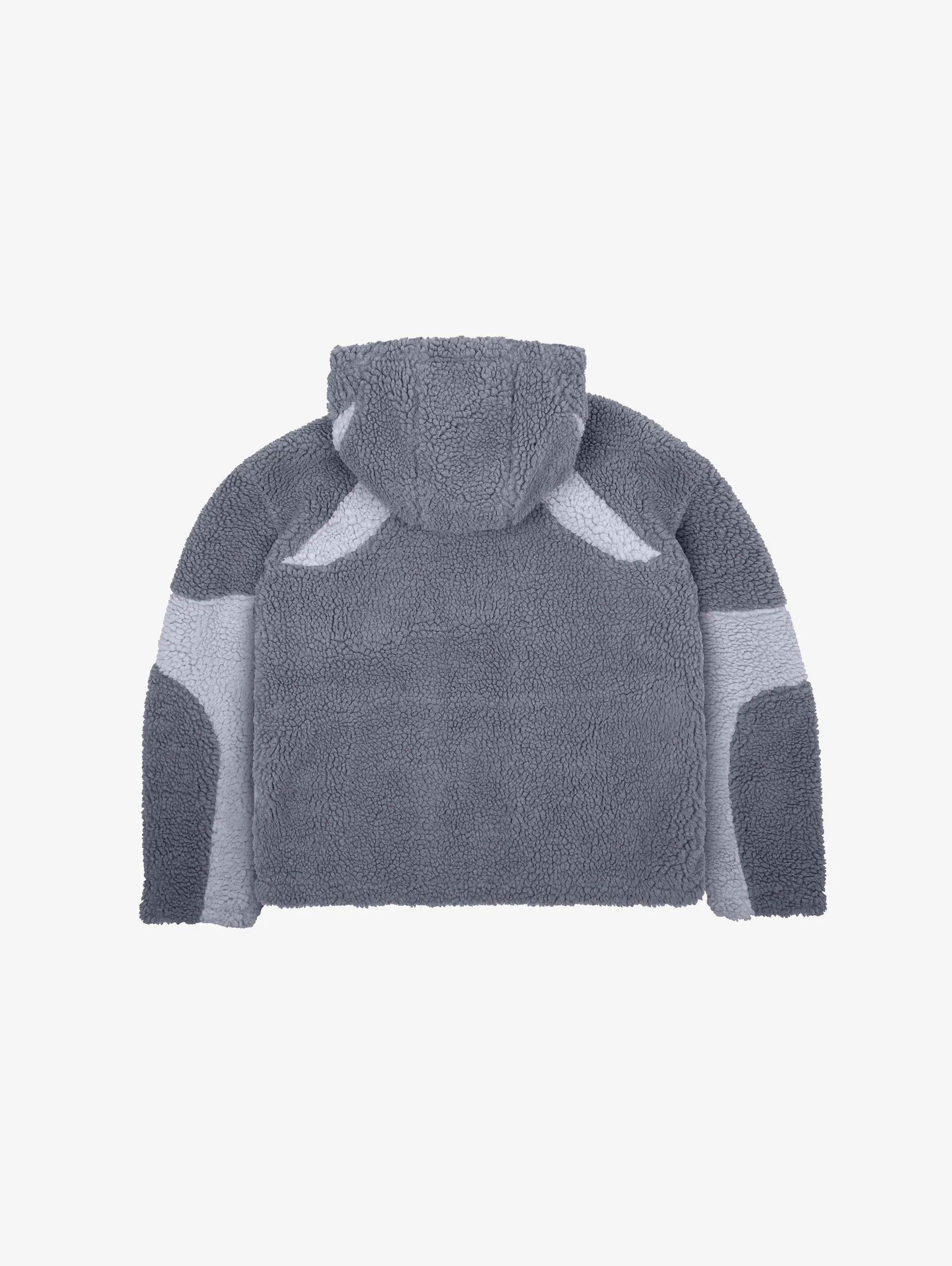 CONTRAST BALACLAVA FLEECE JACKET "GREY"