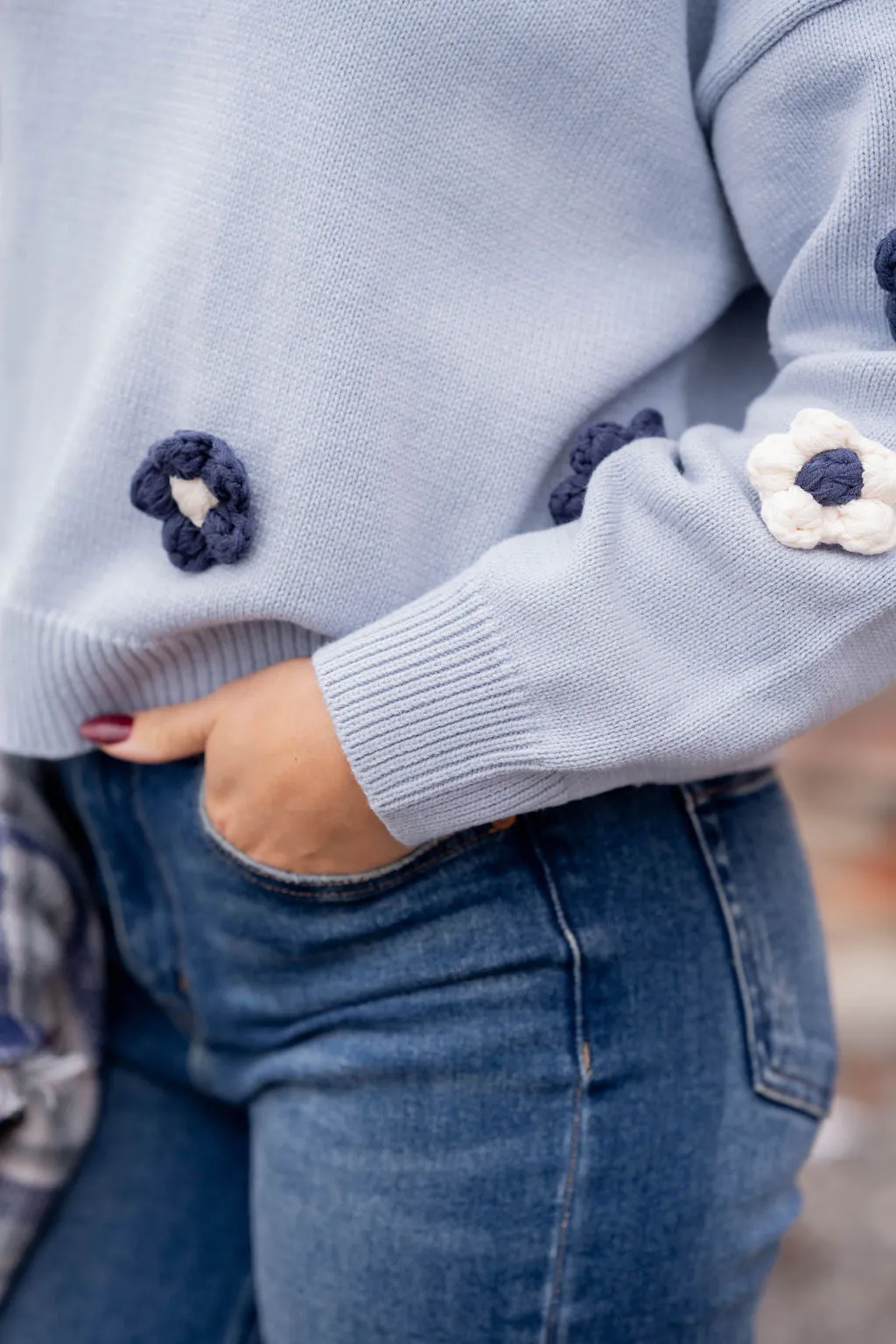 Crocheted Flowers Sweater