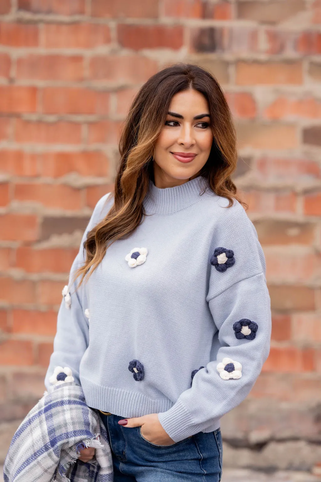 Crocheted Flowers Sweater