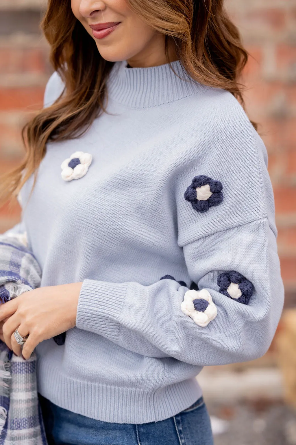Crocheted Flowers Sweater
