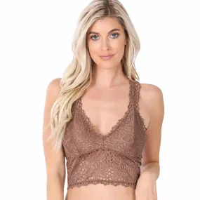 Curvy Lace Bralette - Mocha