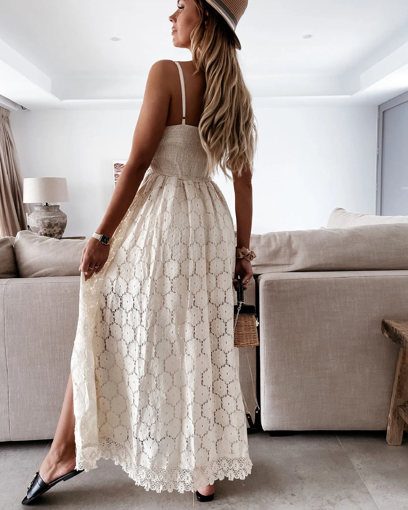 Diane Dress with Lace Slit Shorts
