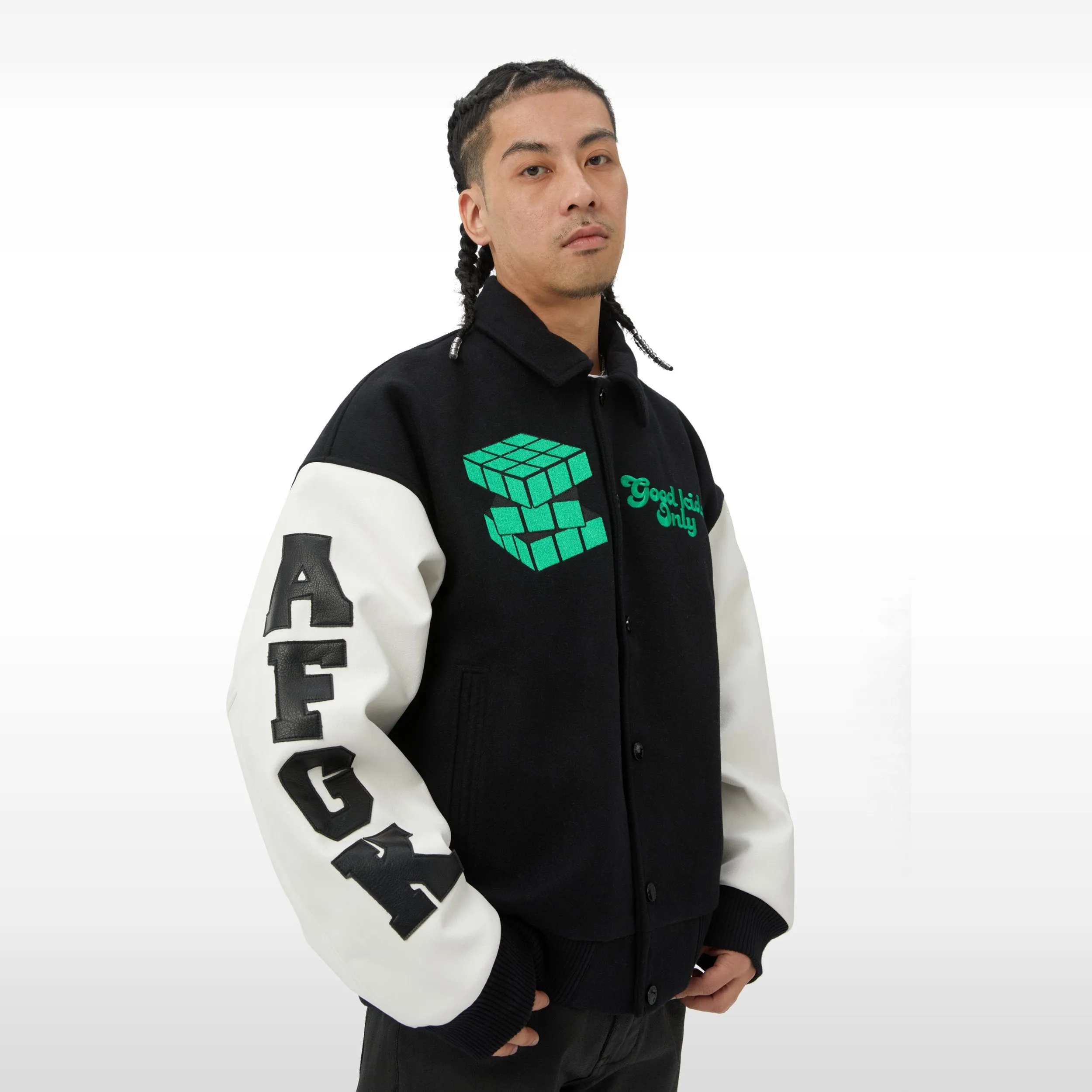 DONCARE (AFGK) "Rubik's Cube Varsity Jacket" - BLACK