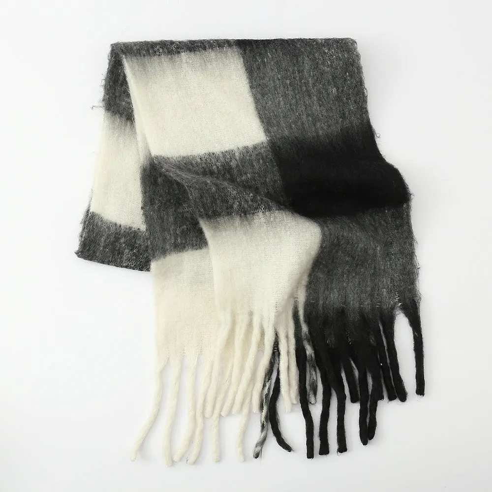 Elevate Your Style with the Fringe Contrast Plaid Scarf