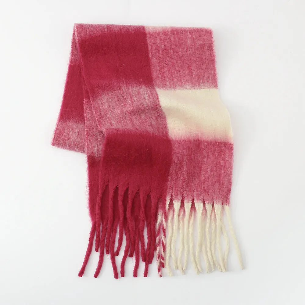 Elevate Your Style with the Fringe Contrast Plaid Scarf