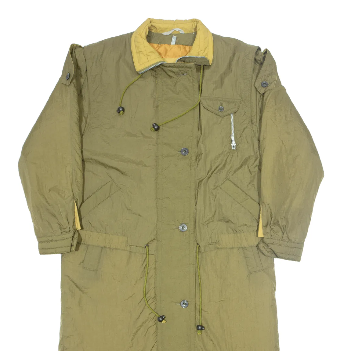 ESKIMO LAUGHTER Insulated Womens Trench Coat Green UK 14