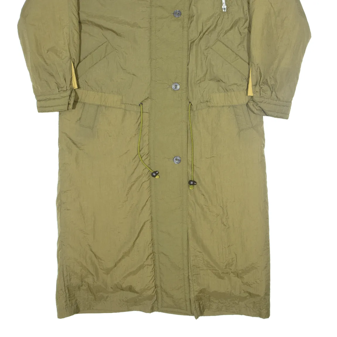 ESKIMO LAUGHTER Insulated Womens Trench Coat Green UK 14