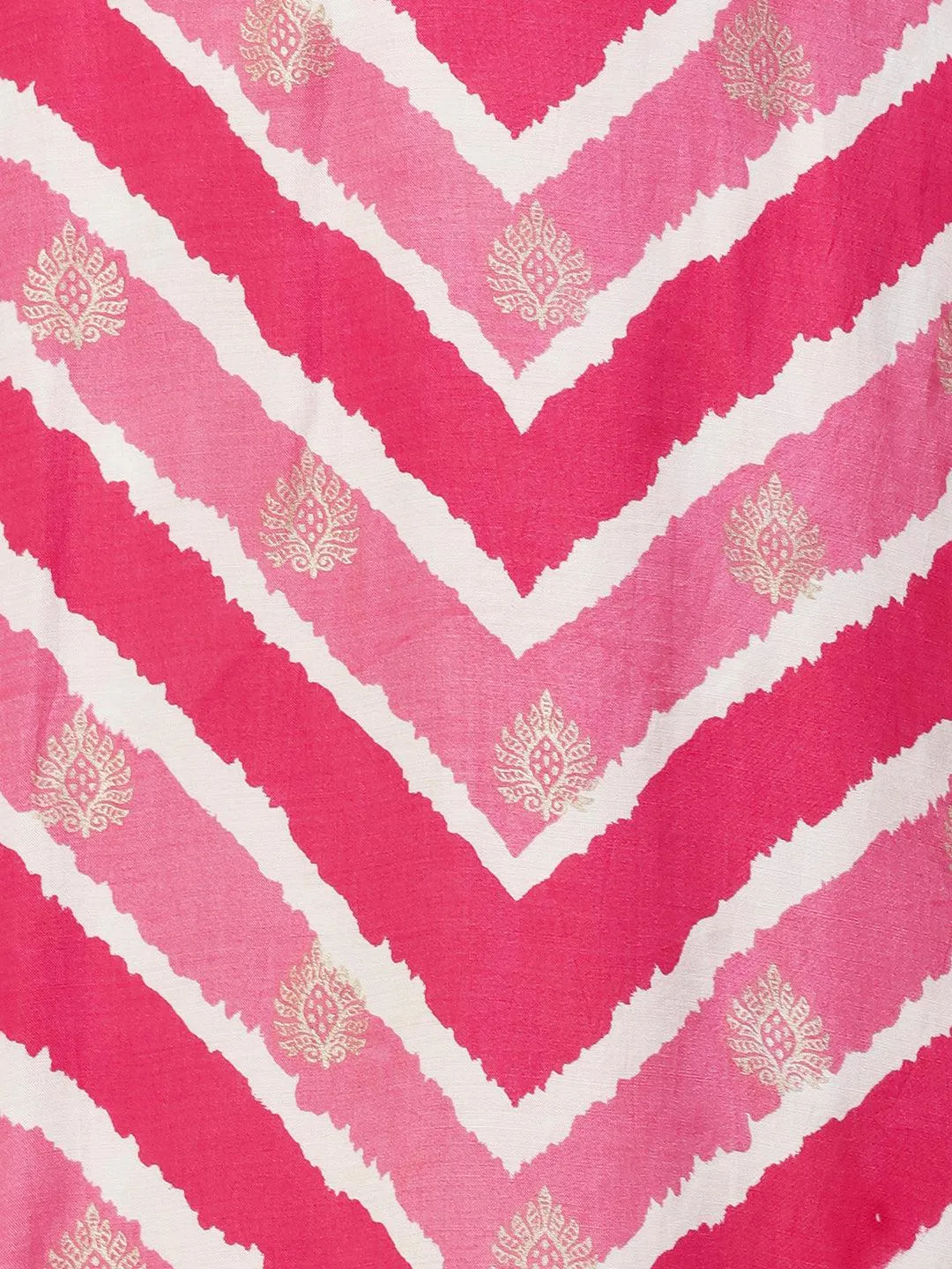 Ethnic & Chevron Printed A-Line Co-ord Set - Pink