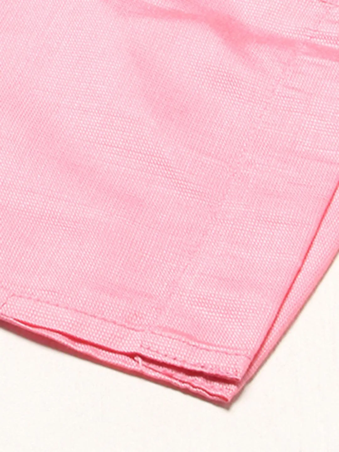 Ethnic Embroidered A-Line Flare Kurta with Pants - Pink