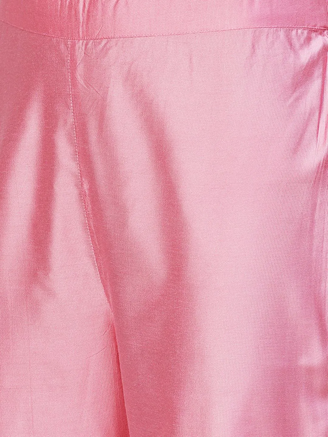 Ethnic Embroidered A-Line Flare Kurta with Pants - Pink