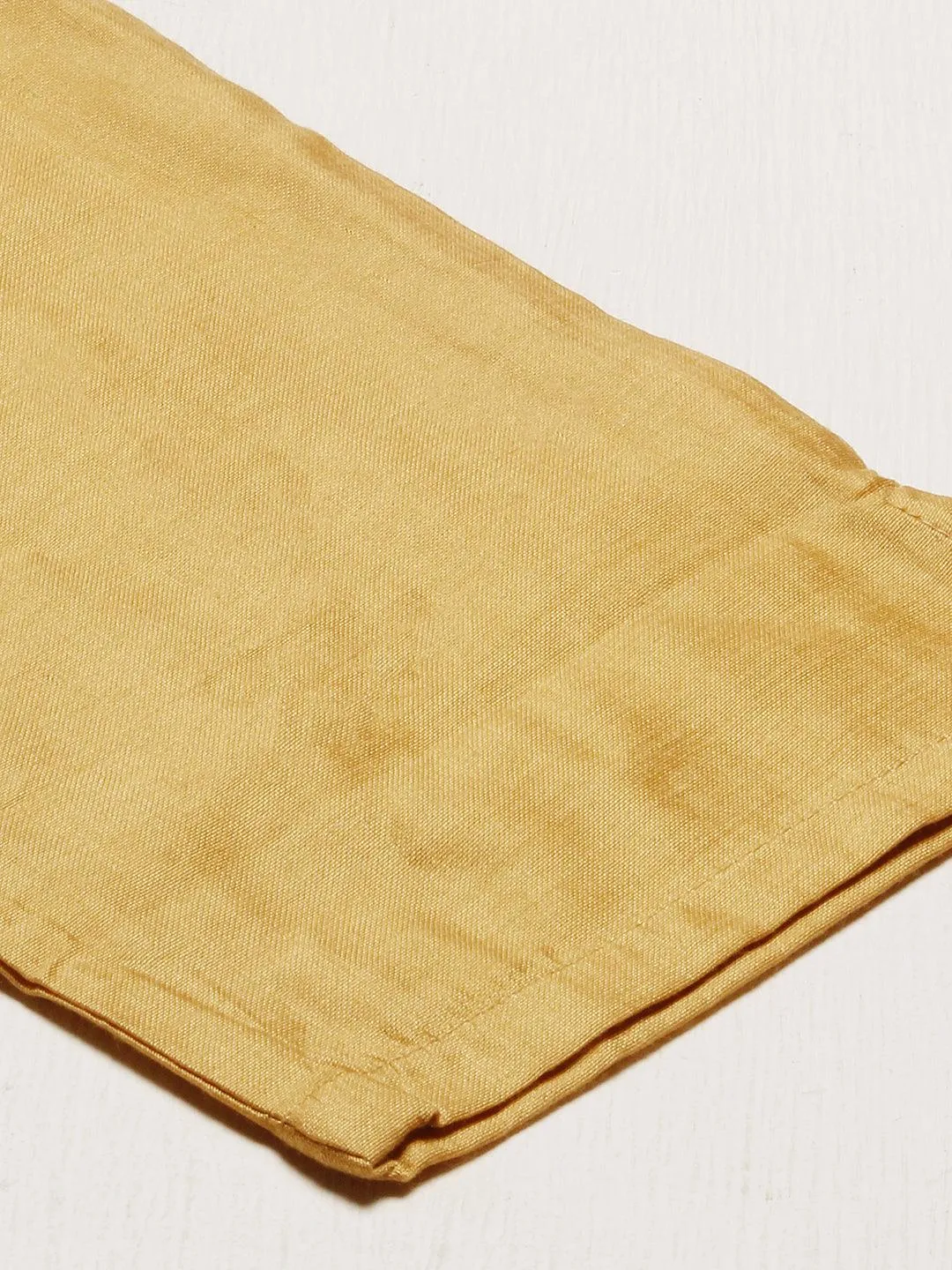 Ethnic Embroidered A-Line Kurta with Pants & Dupatta - Mustard