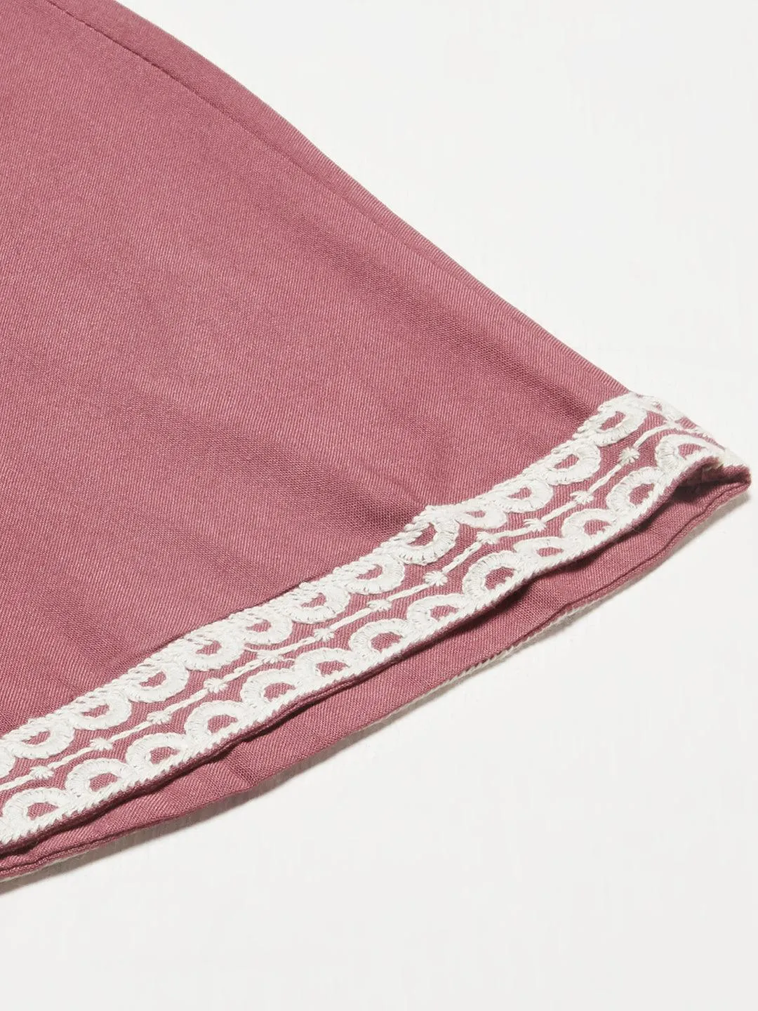 Ethnic Embroidered Co-ord Set - Mauve