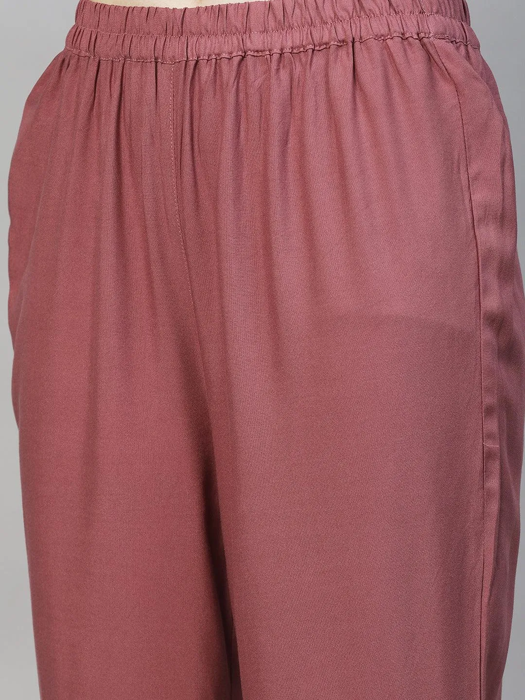 Ethnic Embroidered Co-ord Set - Mauve